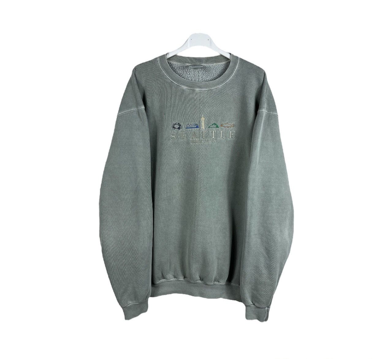 Vintage Anvil Washed 90s Sweatshirt Seattle Washington Logo