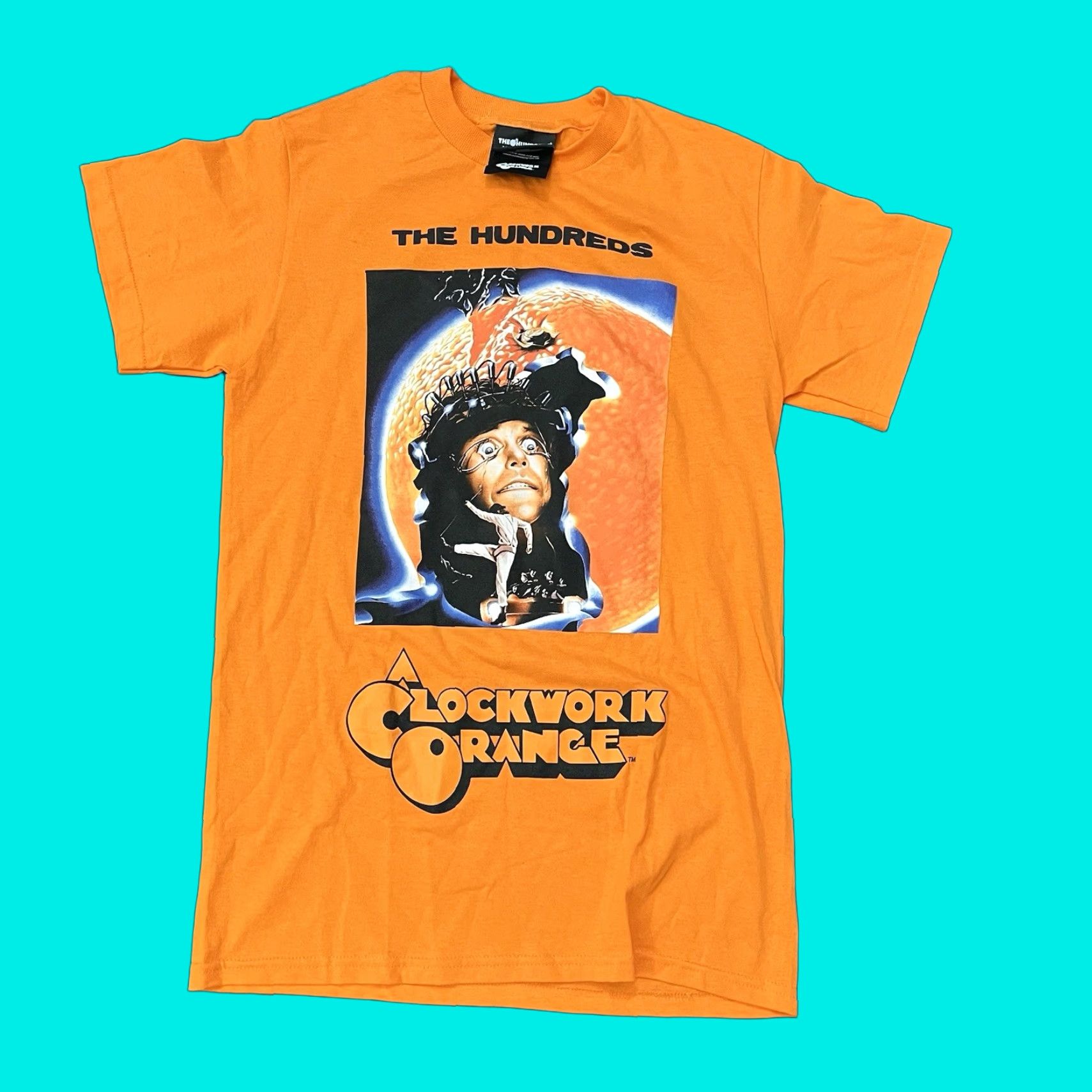 Hundreds The Hundreds A Clockwork Orange T Shirt Mens S Orange Graphic Print Crew Neck 70s Class Hoodie, Sweatshirt