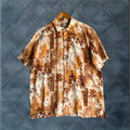 Vintage Hawaiian Shirt Men Xl Tropical Floral Cotton Linen Blend Short Sleeve Casual Beach O