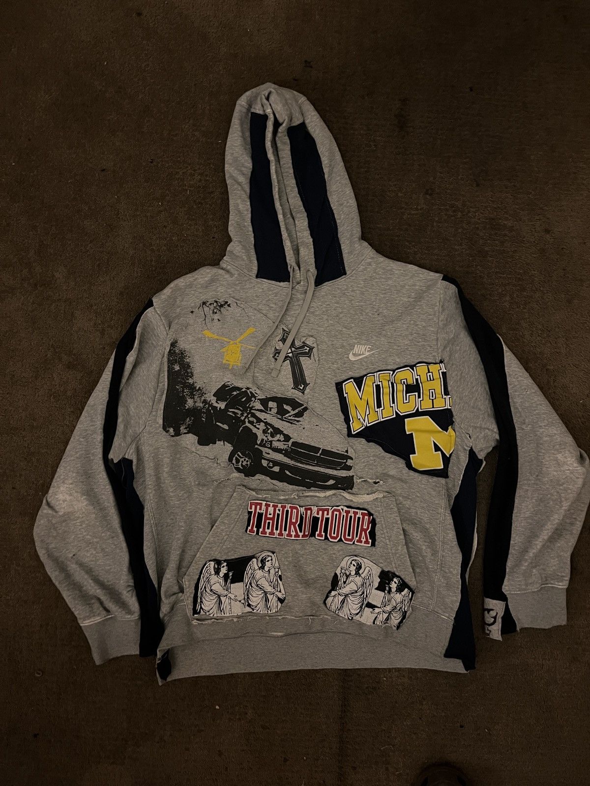 Vintage Custom Patchwork Hoodie T-Shirts, Sweatshirt | FlexRushtees.com