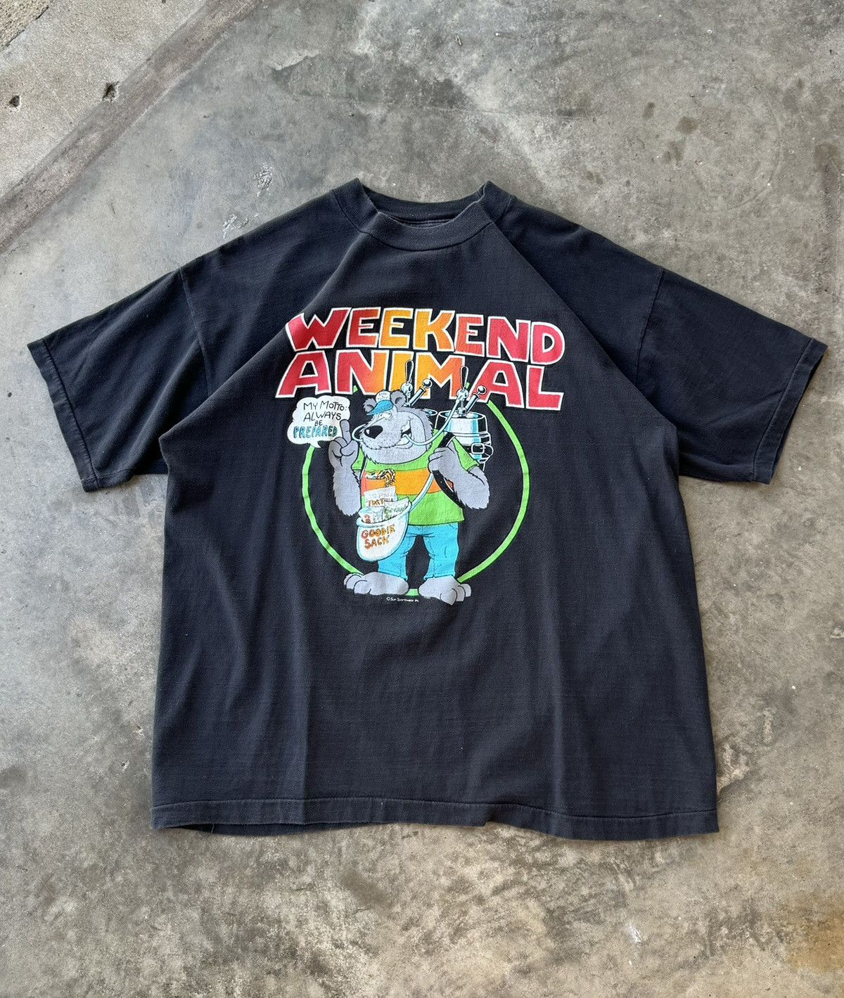Vintage 90s Faded Weekend Animal Cartoon Tee Hoodie, Sweatshirt | FlexRushtees.com