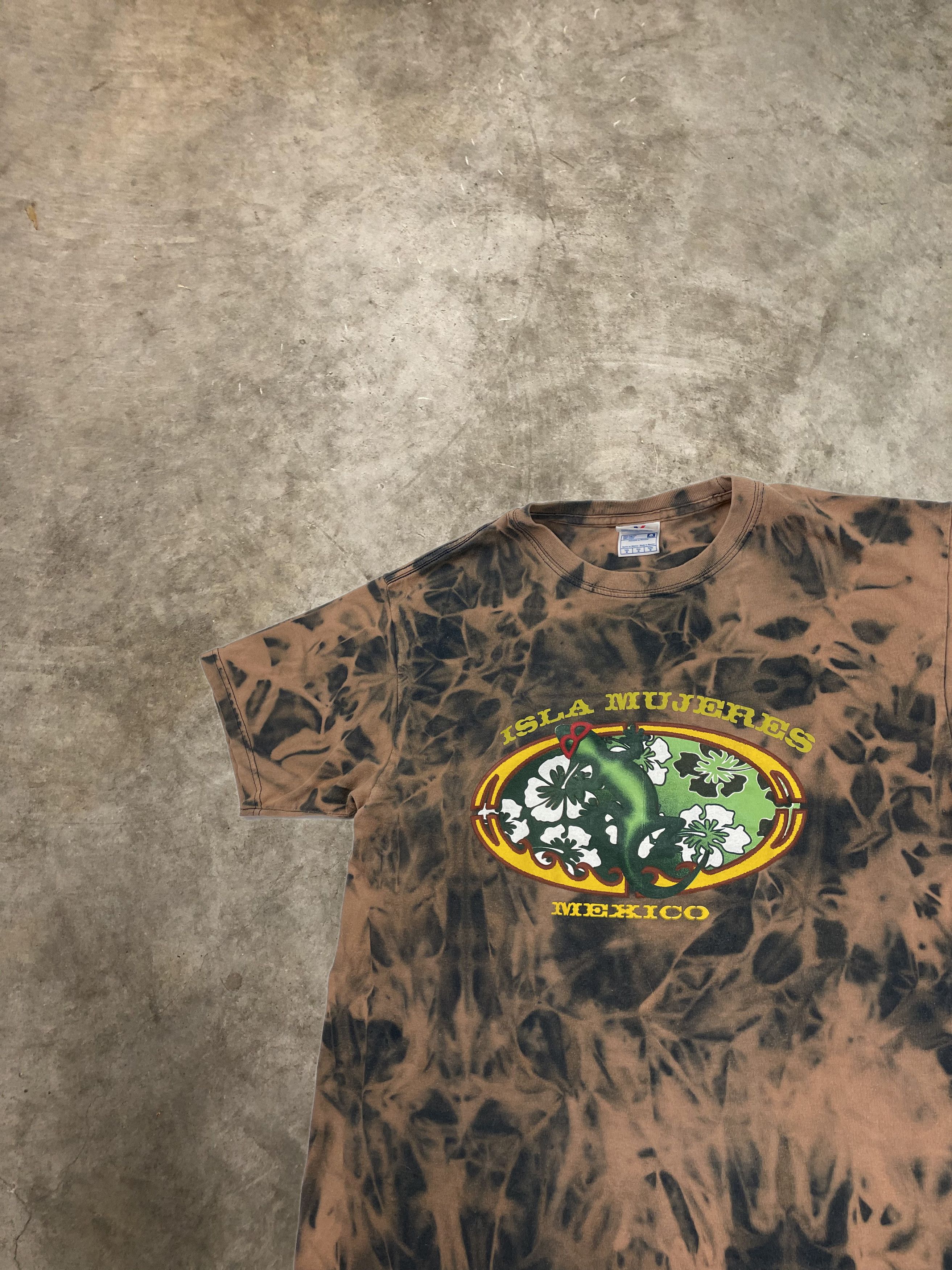 Other Mexico Lizard T Shirt Isla Mujeres Bleach Dyed Custom Tee M Hoodie, Sweatshirt | FlexRushtees.com