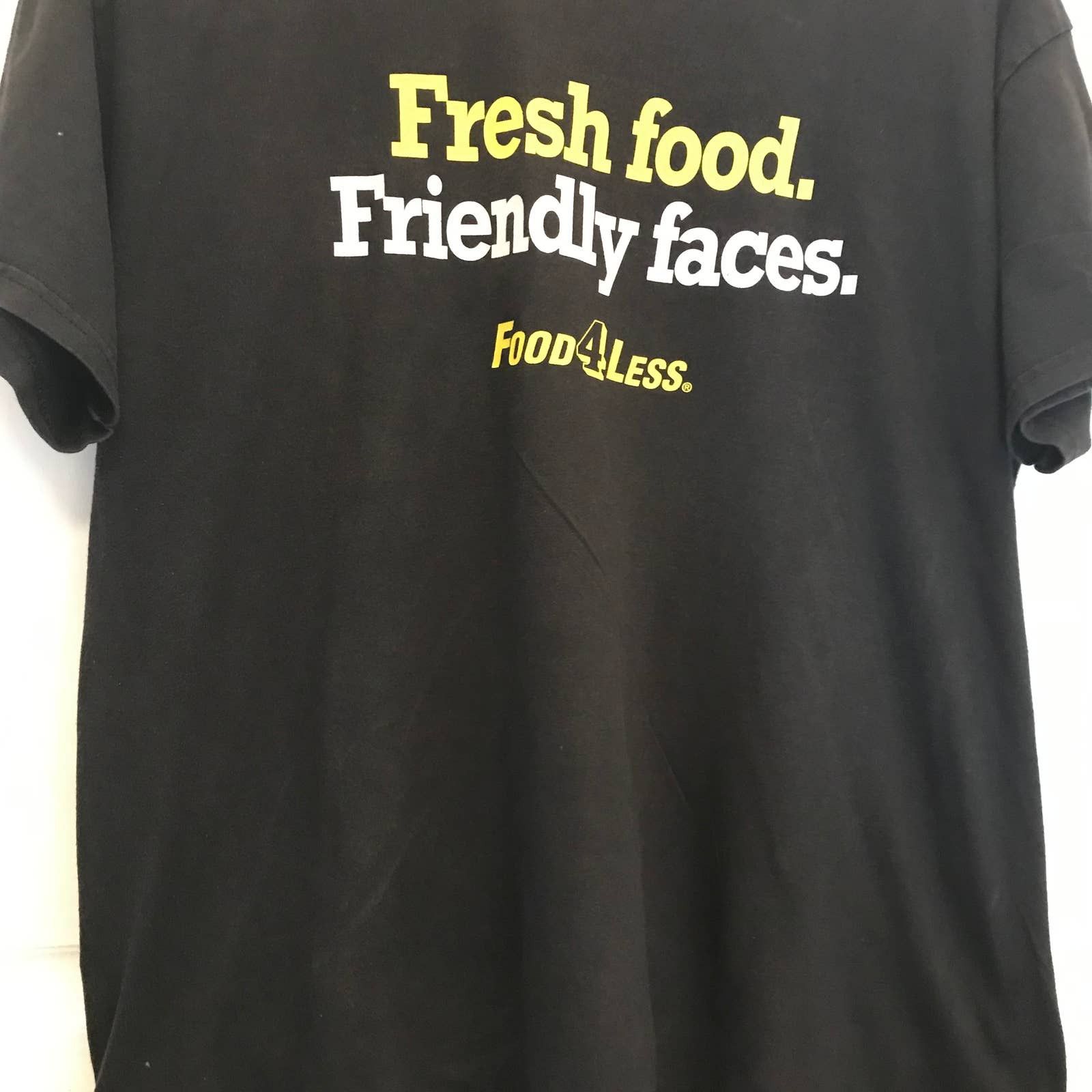Hanes Food 4 Less Uniform Black T Shirt Men Xl Black Yellow Hoodie, Sweatshirt | FlexRushtees.com