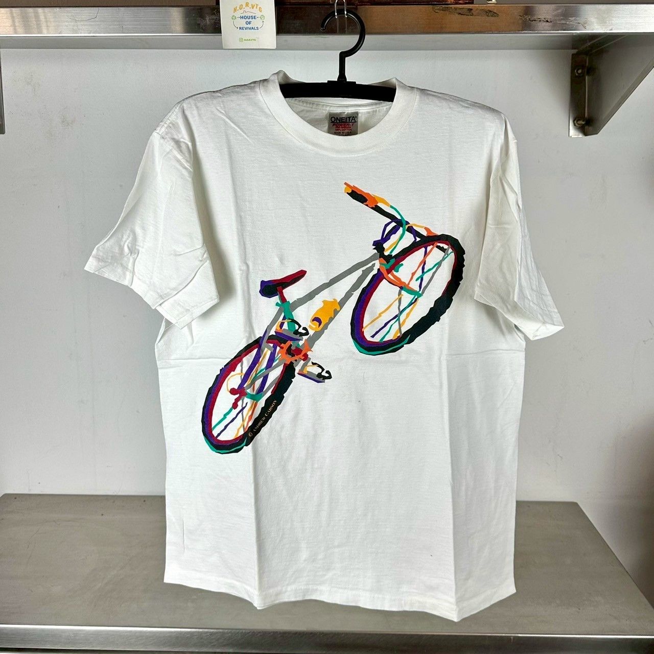 Vintage 90s Andrew Carson Bicycle Artwork Large T Shirt Hoodie, Sweatshirt | FlexRushtees.com