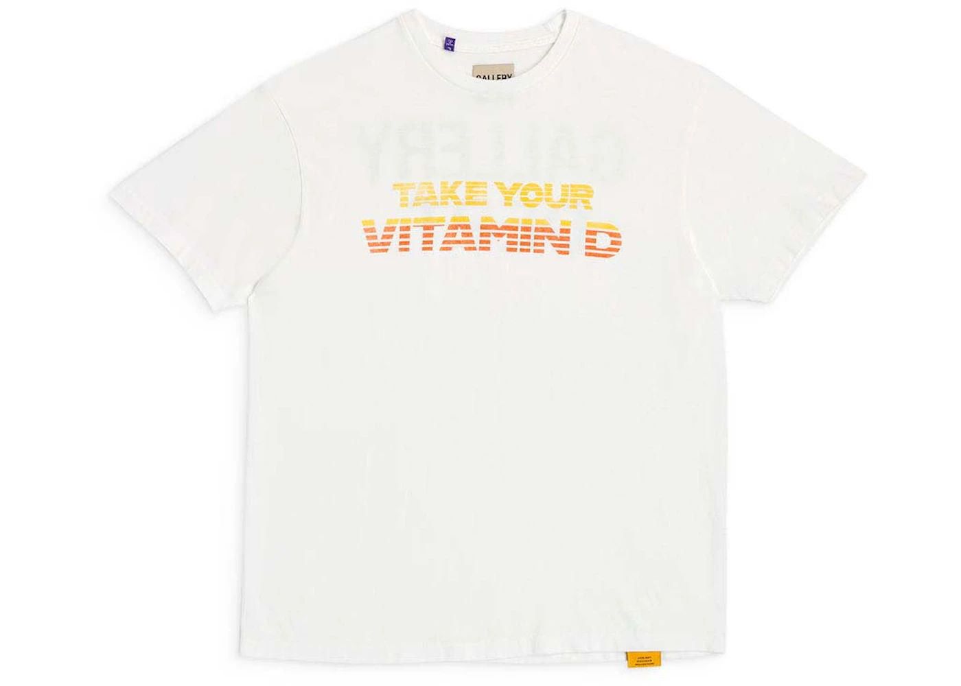 Gallery Dept Vitamin D Tee White Lightly Worn Hoodie, Sweatshirt | FlexRushtees.com
