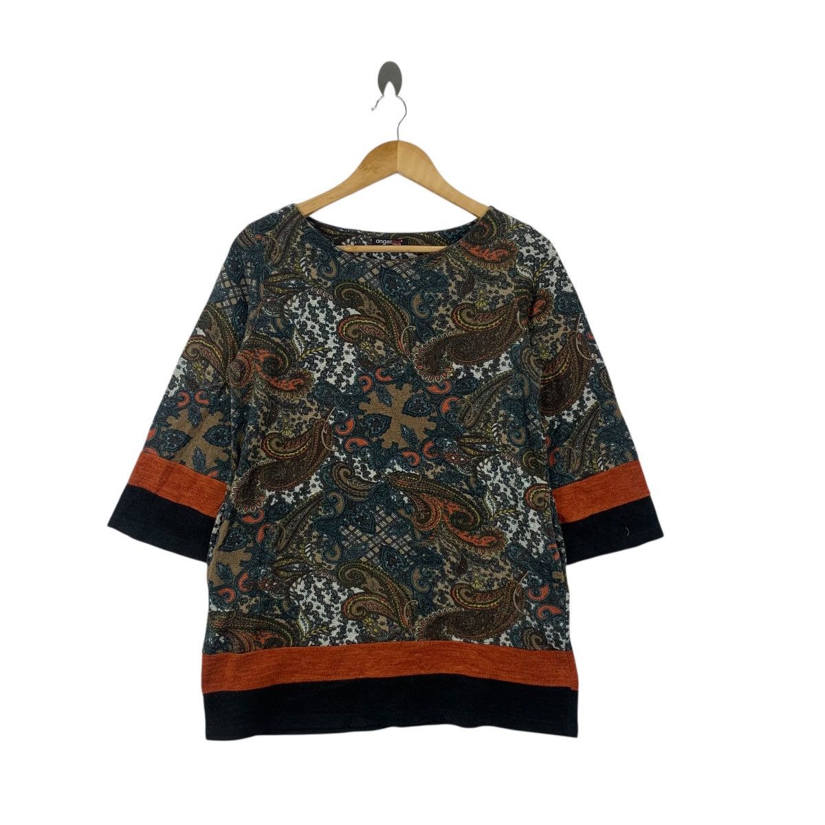 Other Angel Plus Tokyo Paisley Over Print Blouse Shirt Top Spring Hoodie, Sweatshirt | FlexRushtees.com