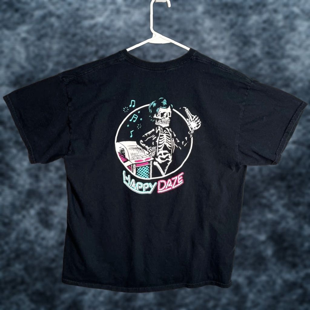 Vintage Beer Savage T Shirt Graphic Skeleton Happy Daze Black Xl Regular Mens Hoodie, Sweatshirt | FlexRushtees.com