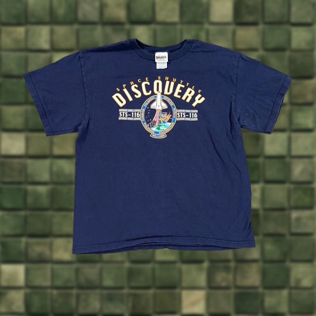Delta Vintage Nasa T Shirt Adult Large Space Shuttle Discovery Logo Graphic Cotton Crew Neck Usa Spa