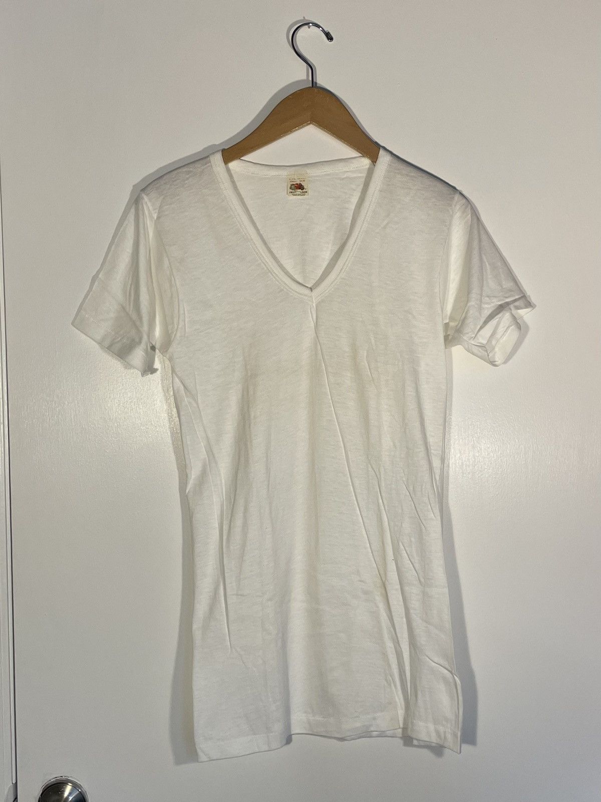 Vintage 70s Fruit Of The Loom V Neck Paper Thin Nos