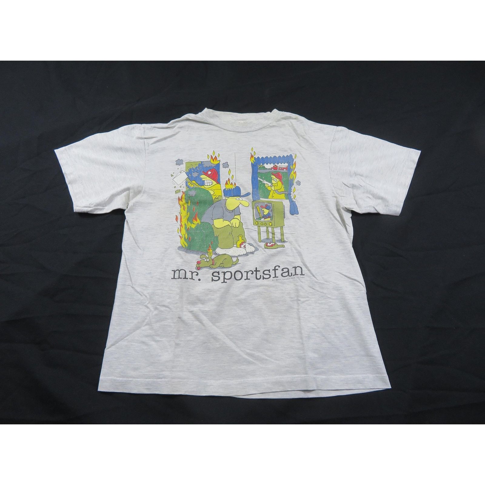 Other Mr Sportsfan Cartoon Style Funny Gray T Shirt Sz Xl 1990s Hoodie, Sweatshirt | FlexRushtees.com