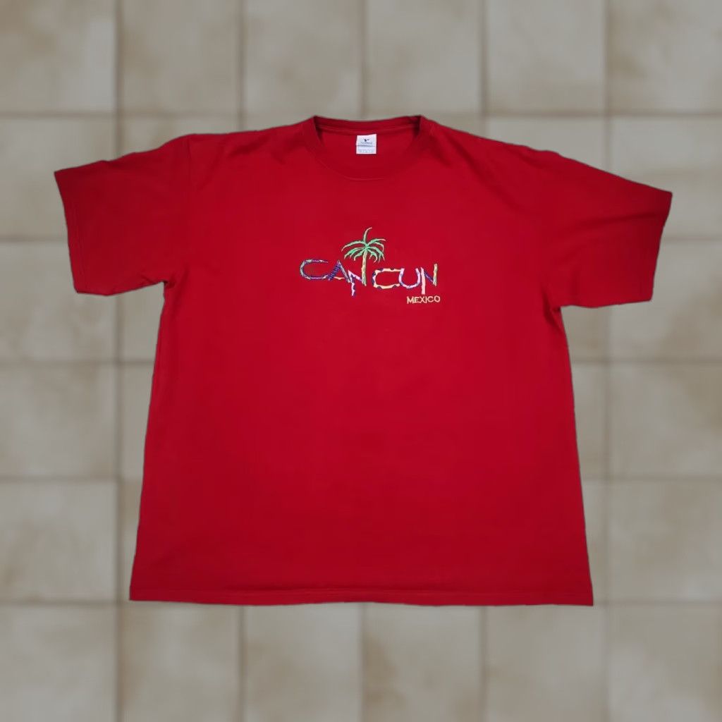 Vintage Yazbek T Shirt Adult 2xl Red Short Sleeve Cotton Embroidered Cancun Crew Neck Hoodie, Sweatshirt | FlexRushtees.com