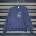Vintage Jerzees Sweatshirt Womens L Blue 90s Embroidered Face Crew Neck Pullover Winter Fall T-Shirts, Hoodie