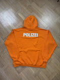 Unrealesed Sample Vetements Polizei Orange Hoodie T-Shirts, Sweatshirt | FlexRushtees.com