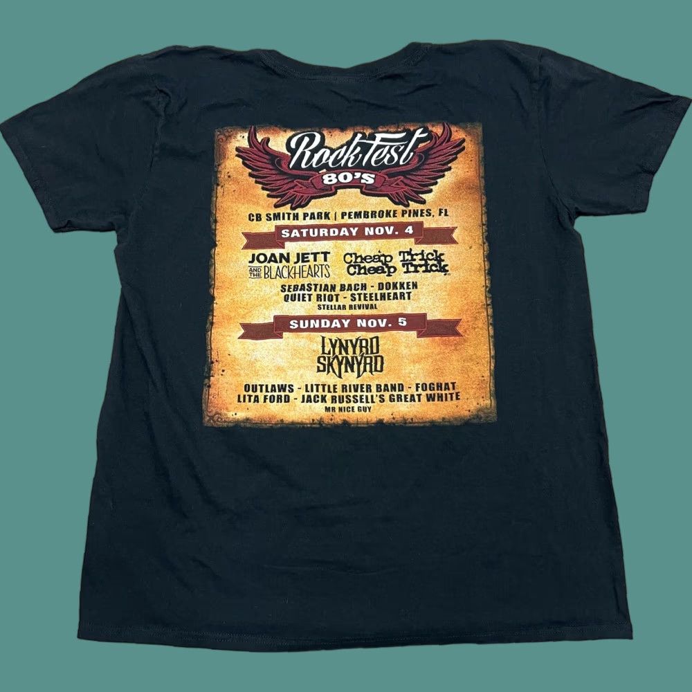 Gildan Vintage Rock Fest Band Tee Men 2xl Xl Cheap Trick Lynyrd Skynyrd Concert Merch Shirt Men Blac Hoodie, Sweatshirt