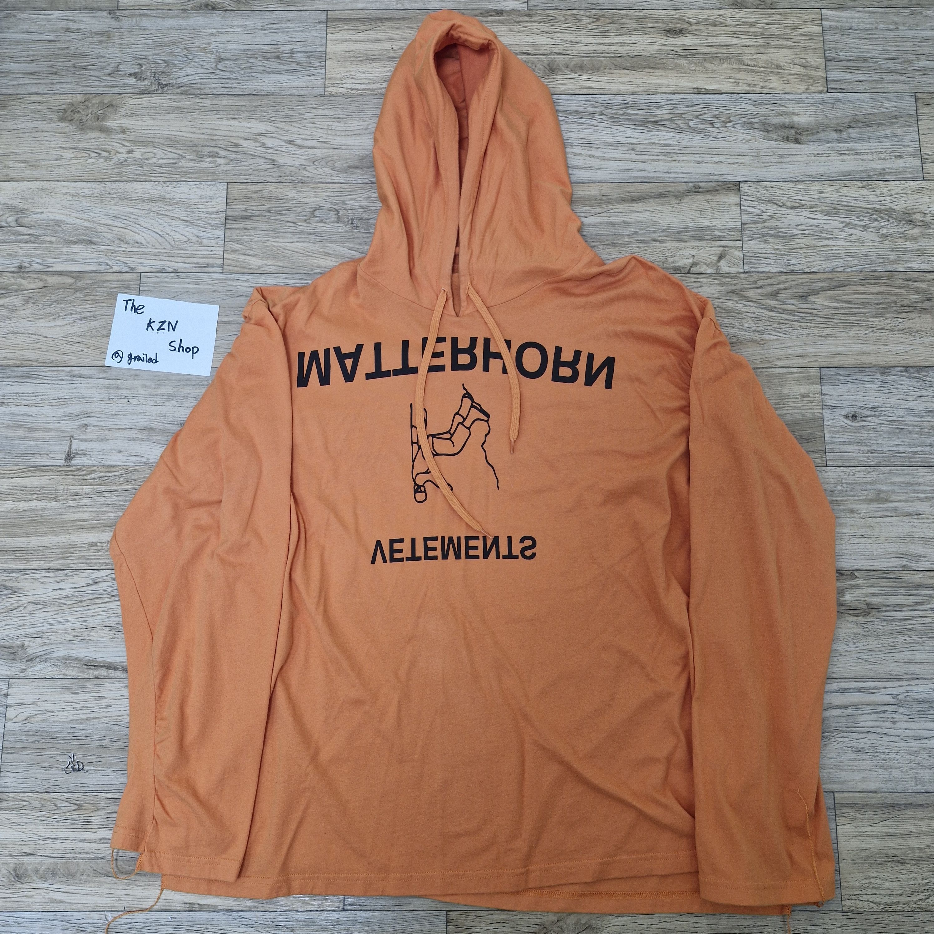 Vetements Ss18 Matterhorn Oversized Orange Hoodie T-Shirts, Sweatshirt | FlexRushtees.com