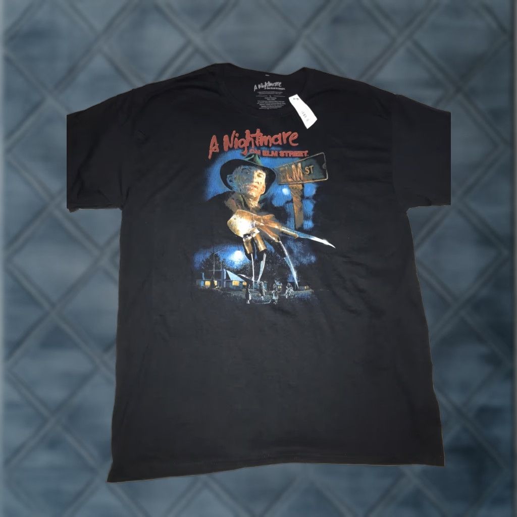 Vintage Nightmare On Elm Street T Shirt Men Large Black Shirt Horror Movie 80s