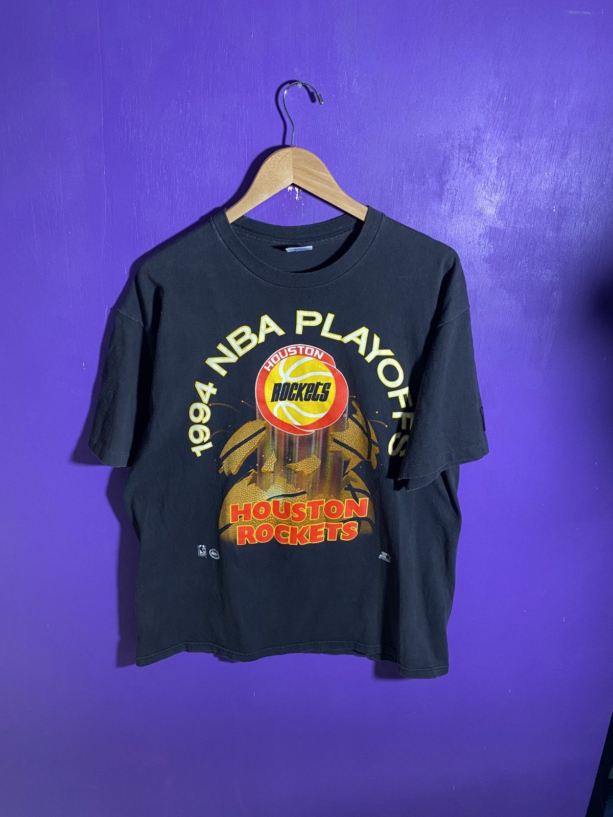 Starter X Vintage Vintage 1994 Starter Houston Rockets Nba Playoffs T Shirt