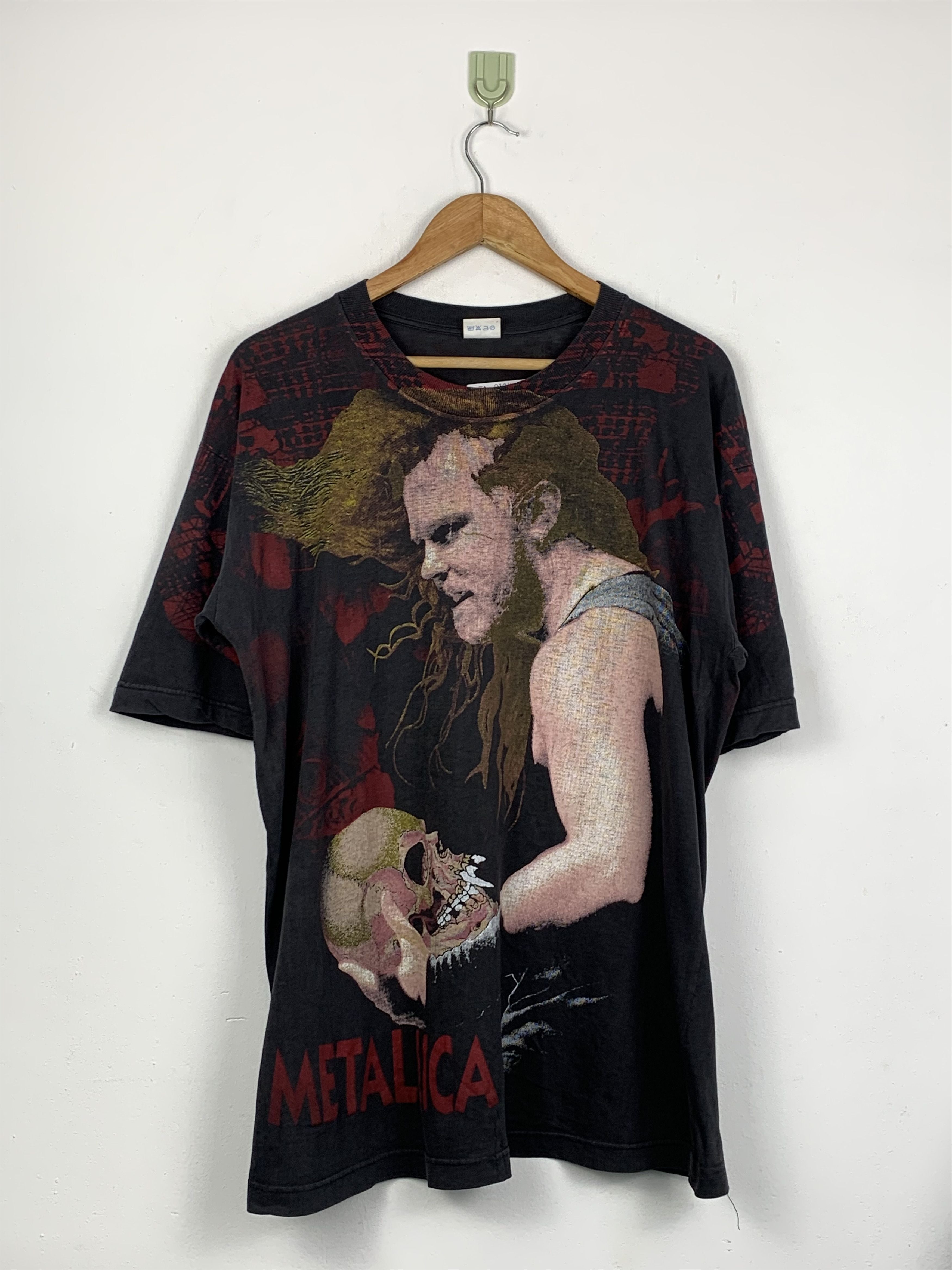 Vintage 90s Metallica All Overprint Bootleg T Shirt Ta0304 Hoodie, Sweatshirt | FlexRushtees.com