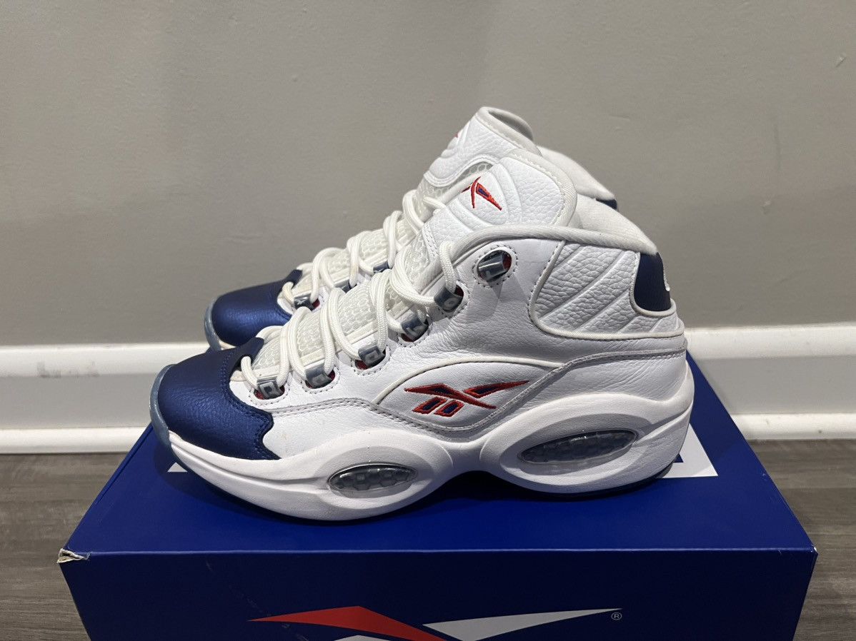 Reebok Size 9 2022 Reebok Question Mid Blue Toe Allen Iverson