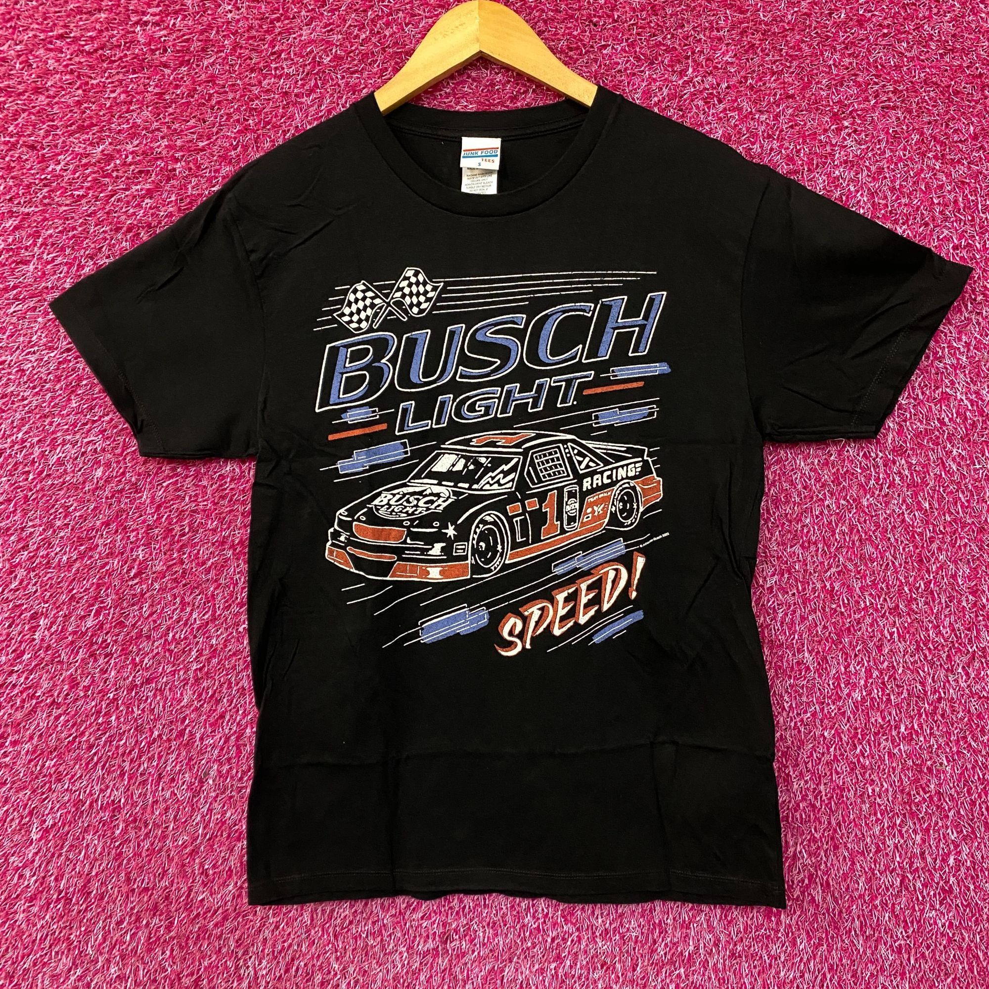 Junk Food Busch Light Speed Racing Car Graphic Design T Shirt Small Hoodie, Sweatshirt | FlexRushtees.com