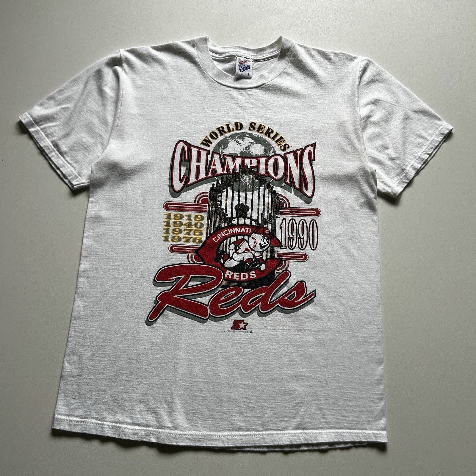 Starter Vintage 90s Cincinnati Reds T Shirt Large Mlb Champs Starter
