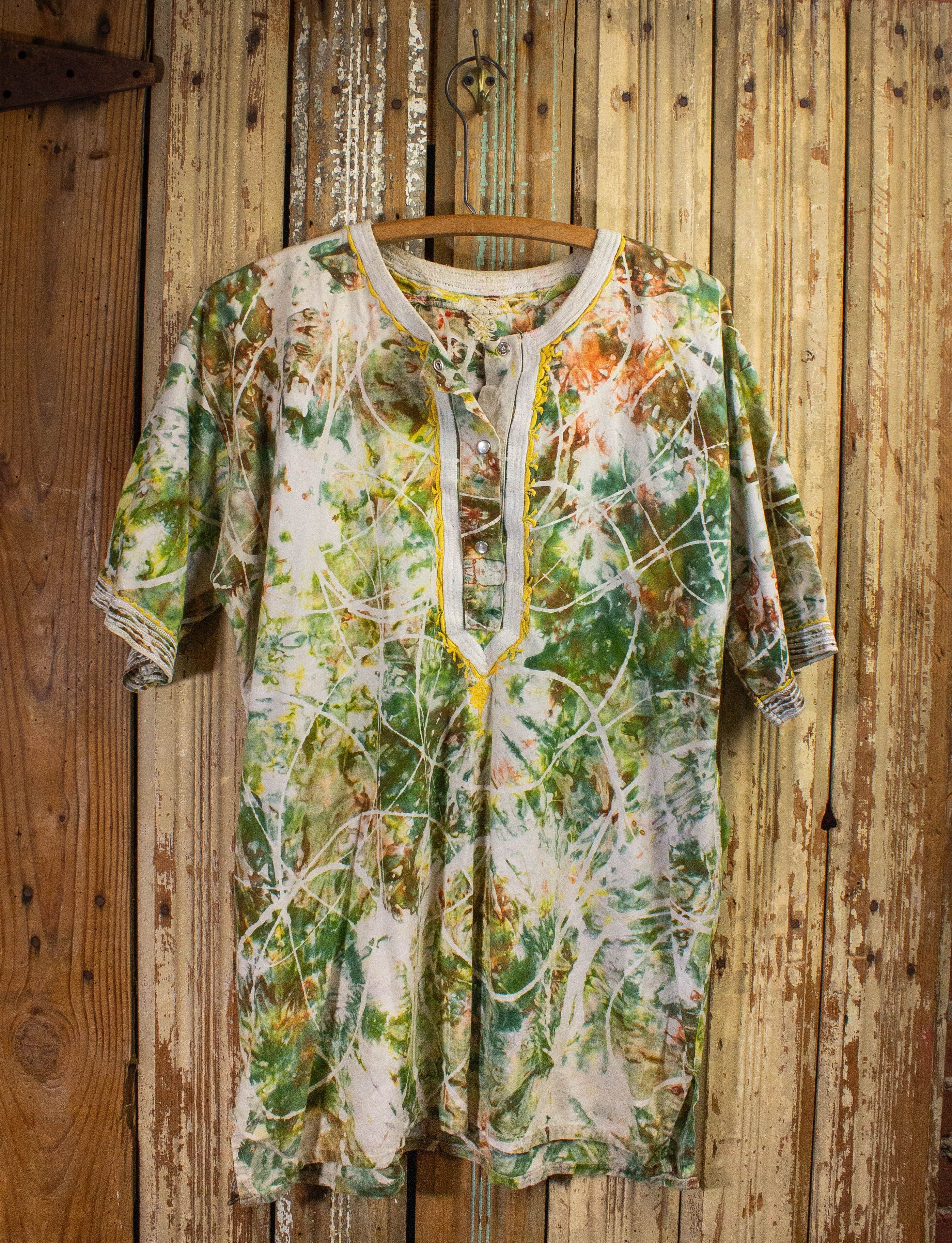 Vintage Tie Dye Henley T Shirt 70s