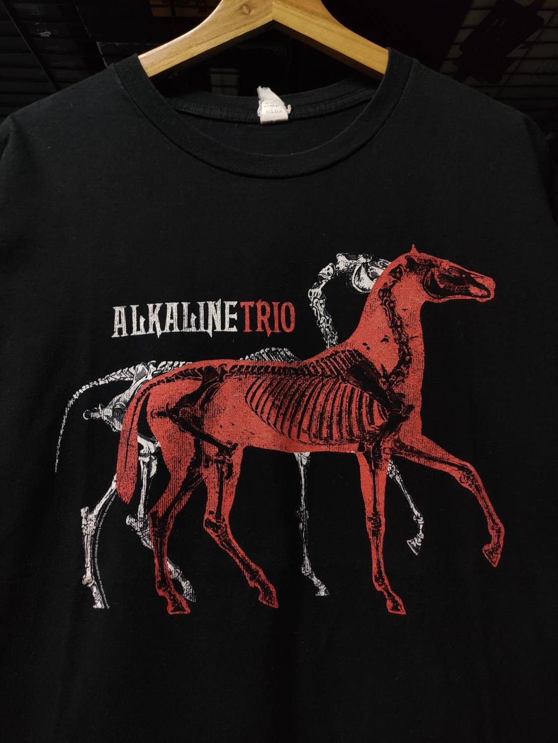 Vintage Vtg 00 S Alkaline Trio Horse Skeleton T Shirt Hoodie, Sweatshirt | FlexRushtees.com