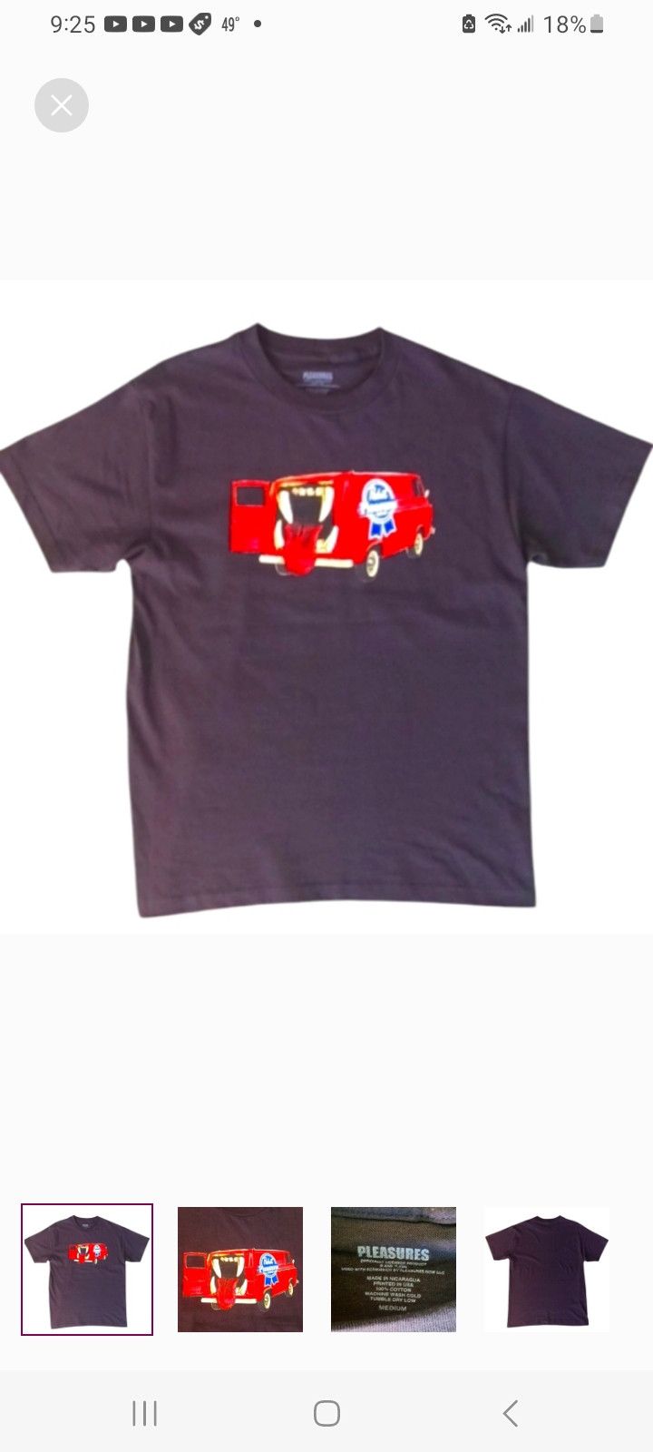 Pleasures X Pabst Beer Van T Shirt M Black Hoodie, Sweatshirt | FlexRushtees.com