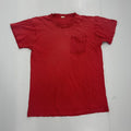 Other Vintage 80s Red Distressed Blank Cotton Pocket T Shirt Hoodie, Sweatshirt | FlexRushtees.com