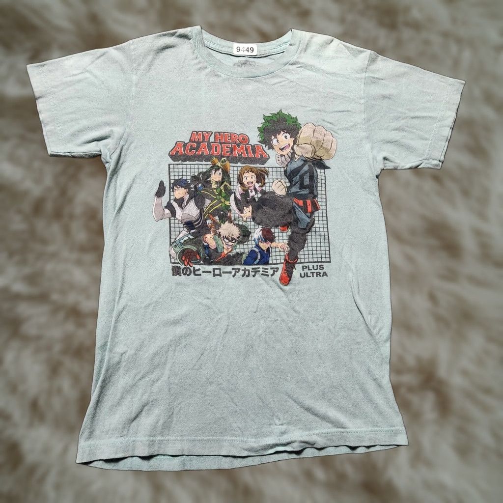 Vintage My Hero Academia T Shirt Men S S Anime Deku Short Sleeve Crew Cotton Gray Hoodie, Sweatshirt | FlexRushtees.com