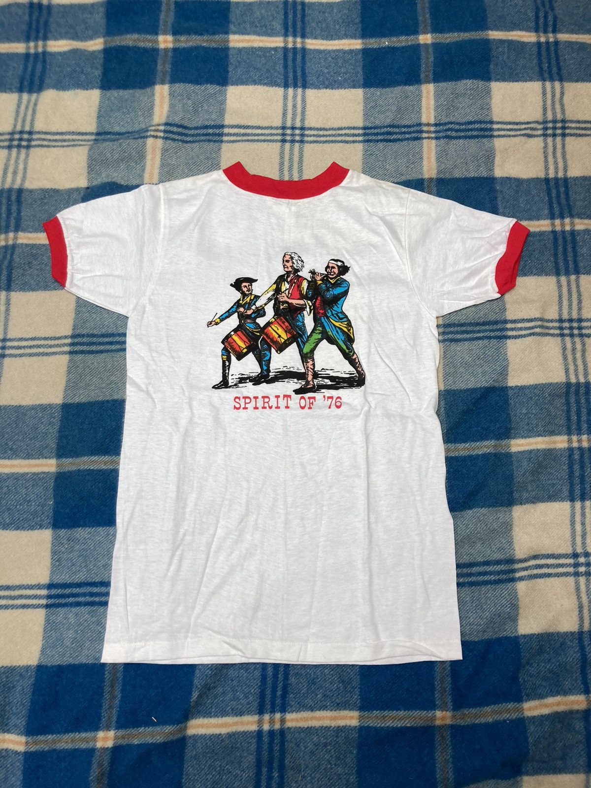 Vintage 70s T Shirt Spirit Of 76 Ringer Small Not A Iron On