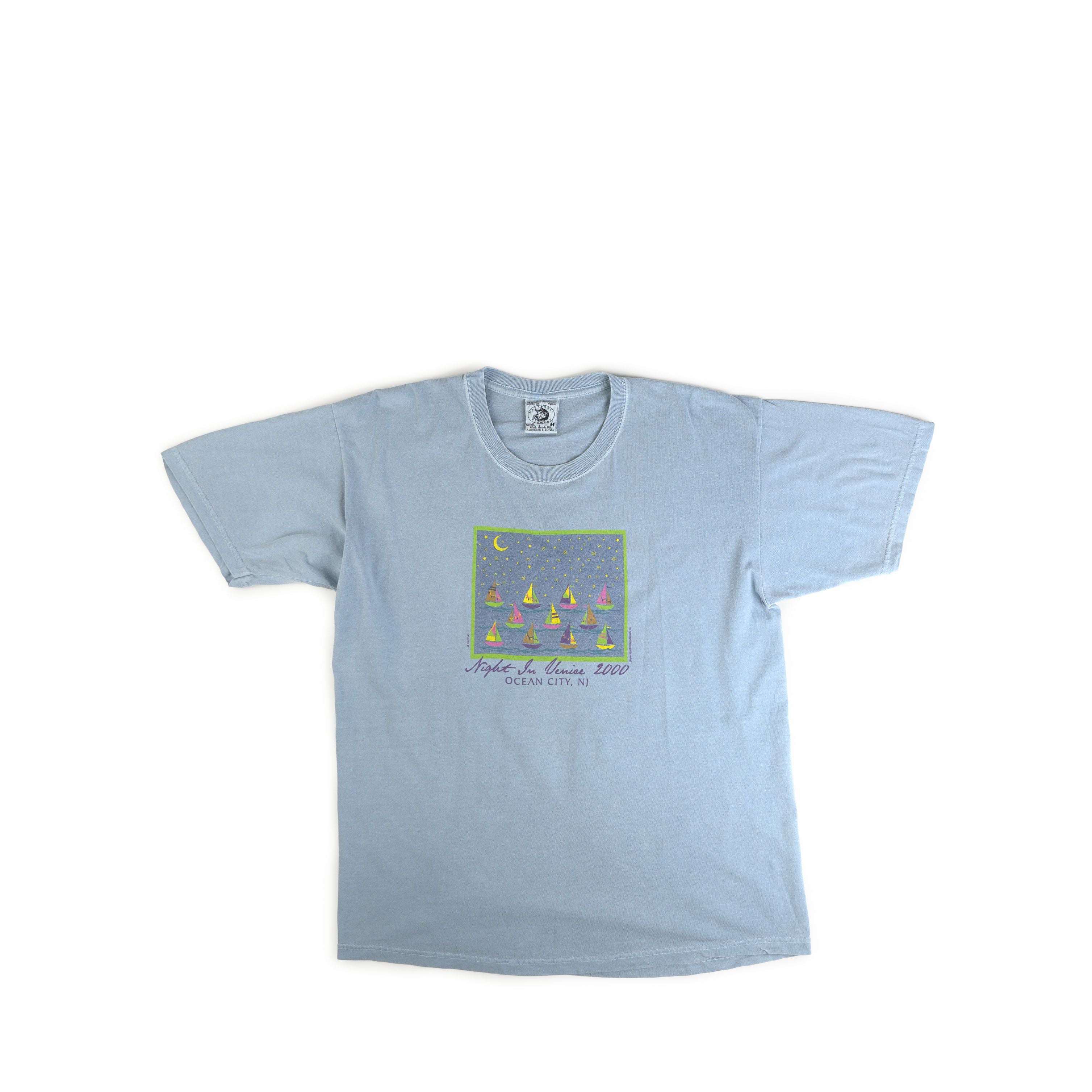 Vintage 2000 Venice Night Ocean City New Jersey Tee Shirt
