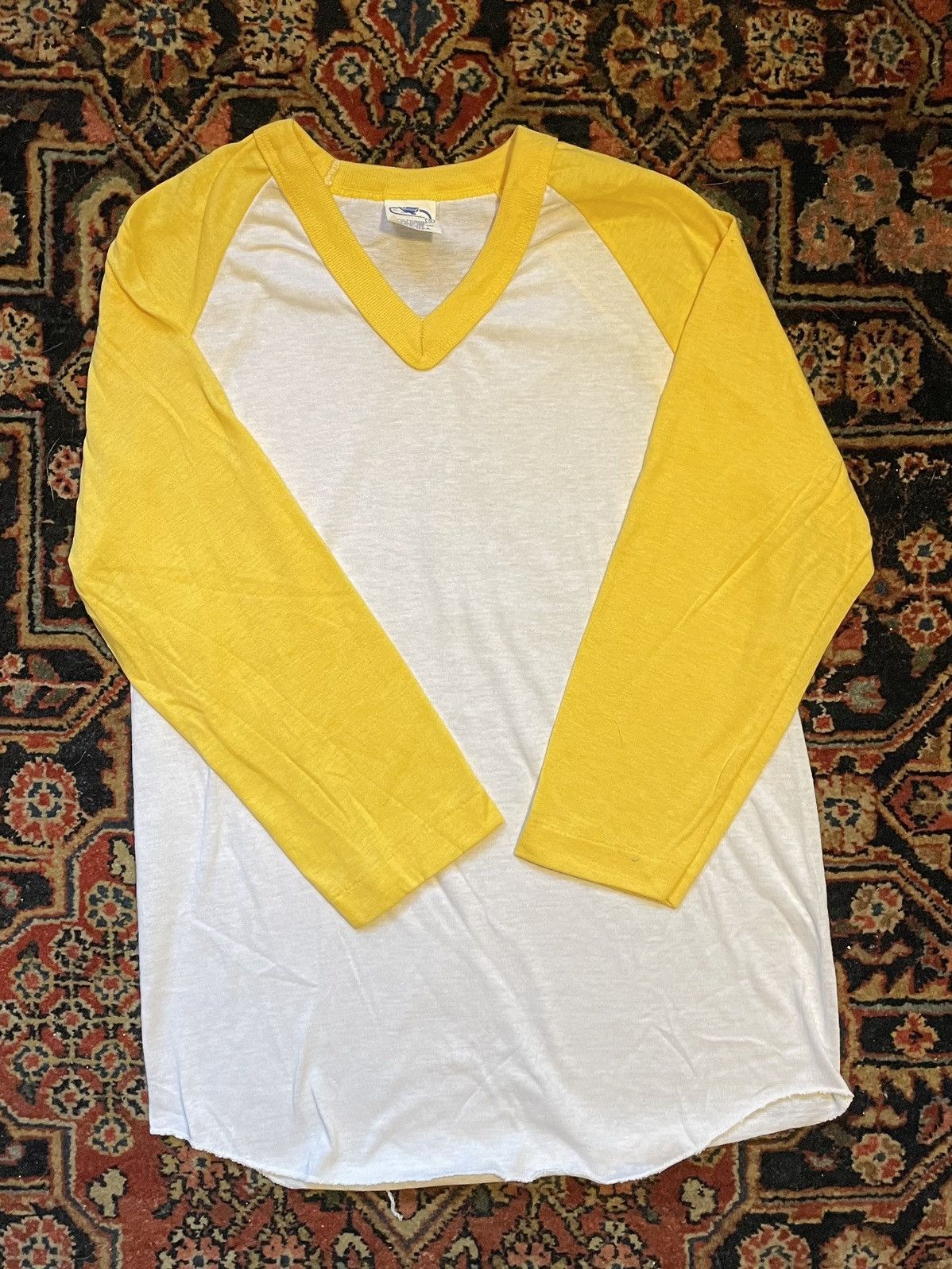 Vintage Deadstock 70s Baseball Tee Blank Paper Thin Hoodie, Sweatshirt | FlexRushtees.com