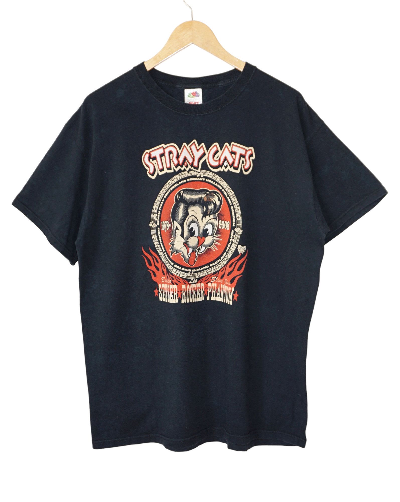 Vintage Stray Cats 2008 European Tour Vintage Tshirt Hoodie, Sweatshirt | FlexRushtees.com