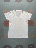 Vintage Vtg 60s Blank White T Shirt V Neck Soft Cotton Thin Grunge L