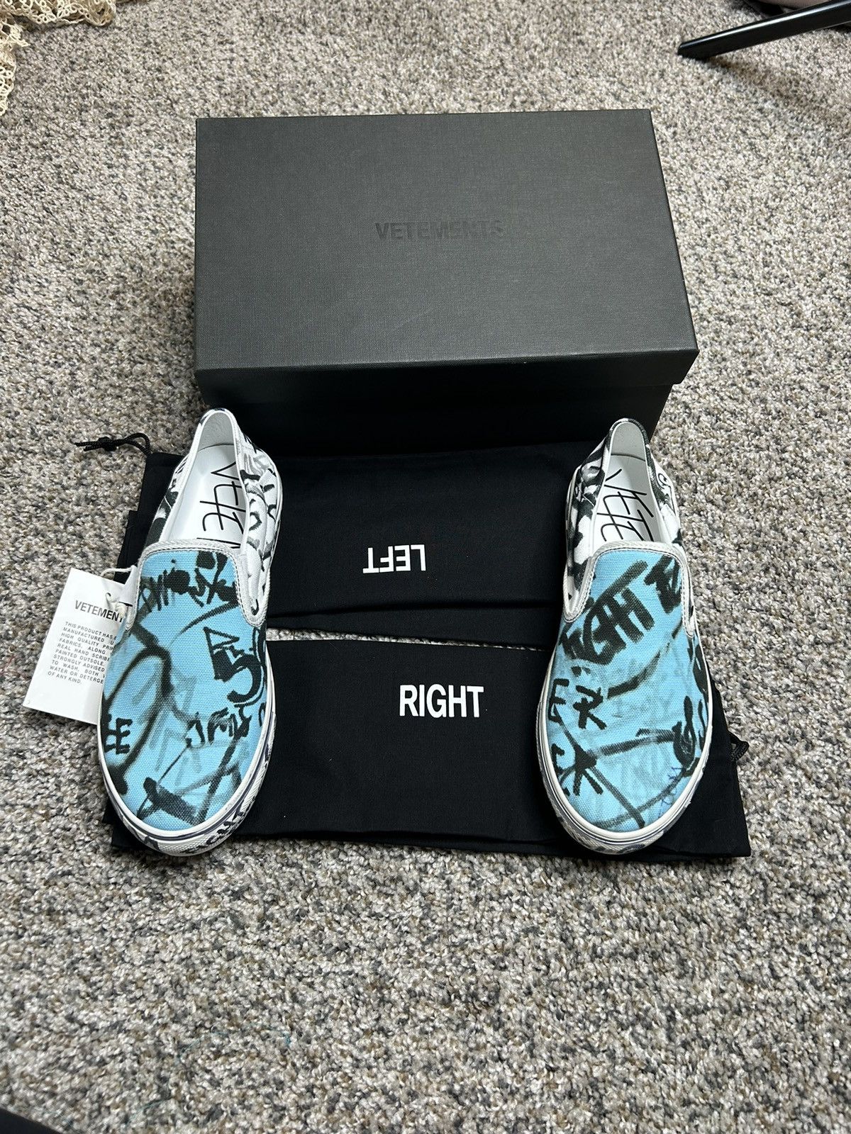 Vetements Graffiti Slip Ons Size 4 T-Shirts, Hoodie, Sweatshirt | FlexRushtees.com