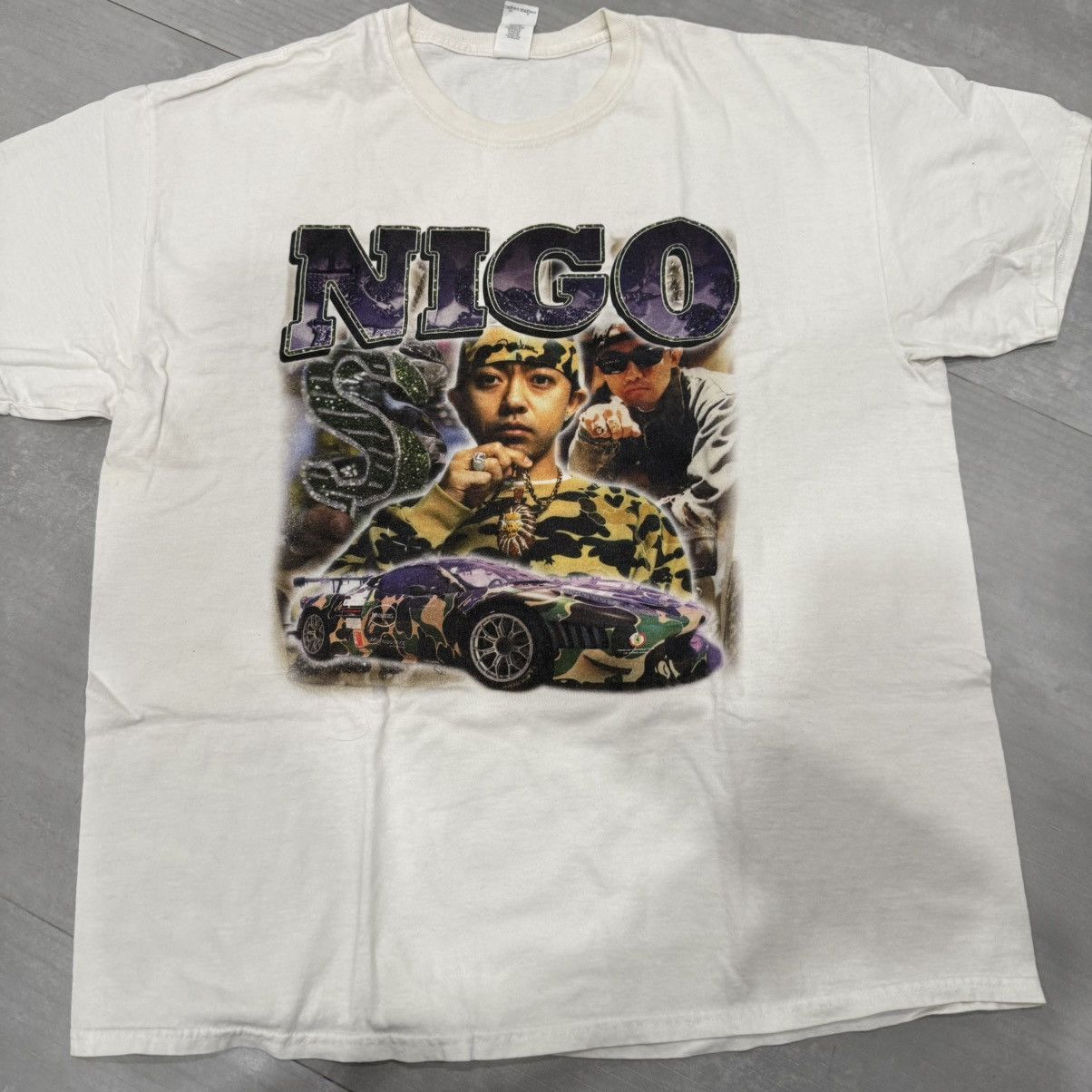 Vintage Nigo Rap Tee Custom Vintage Size Xl Hoodie, Sweatshirt | FlexRushtees.com