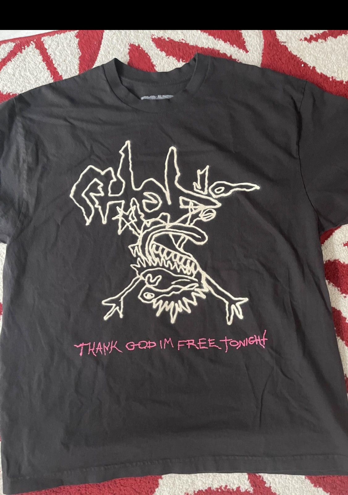 Travis Scott Thank God Im Free Tonight European Merch Size Medium T-Shirts, Hoodie, Sweatshirt | FlexRushtees.com