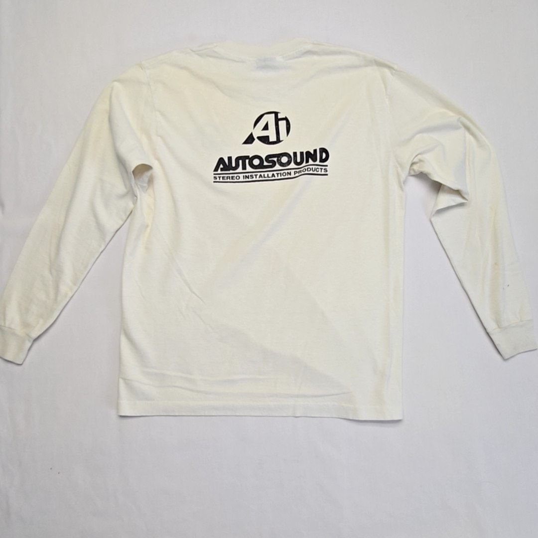 Vintage Autosound Graphic Shirt White Mens Large Stero Tee Hoodie, Sweatshirt | FlexRushtees.com