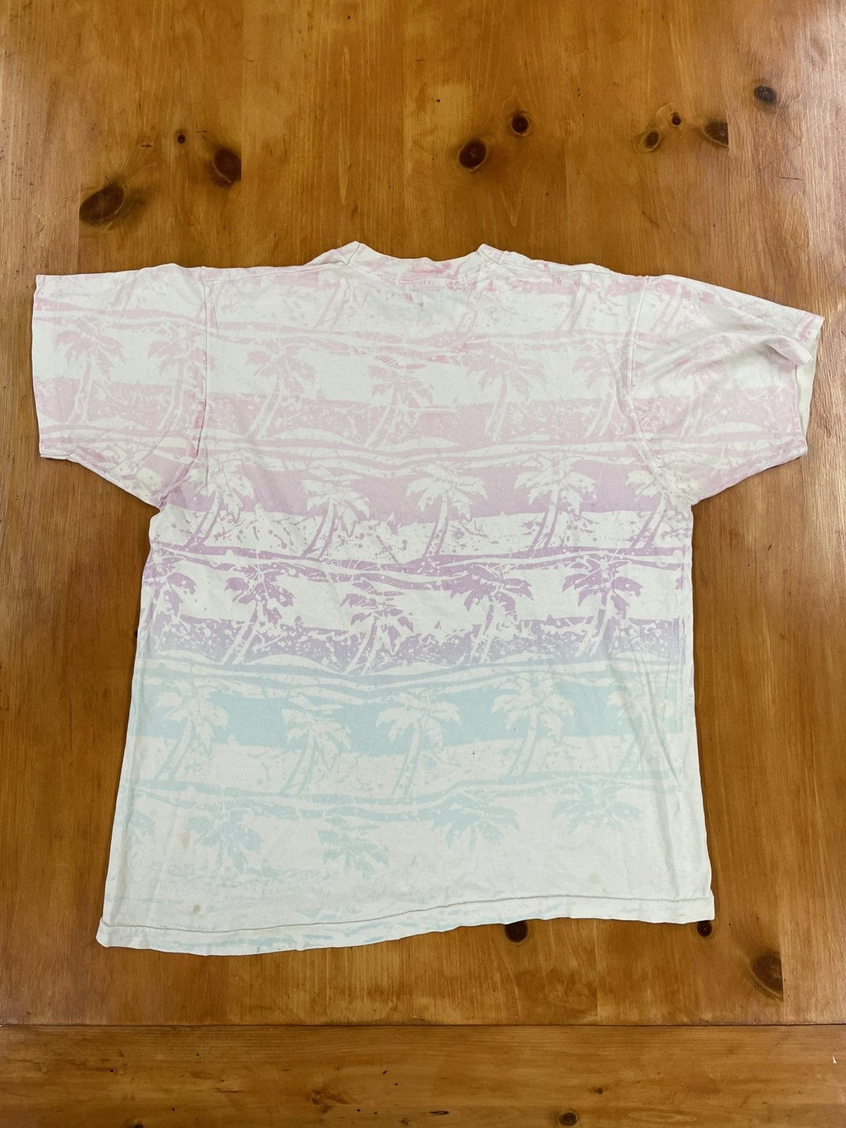 Vintage Tropical Pastel Overprint T Shirt