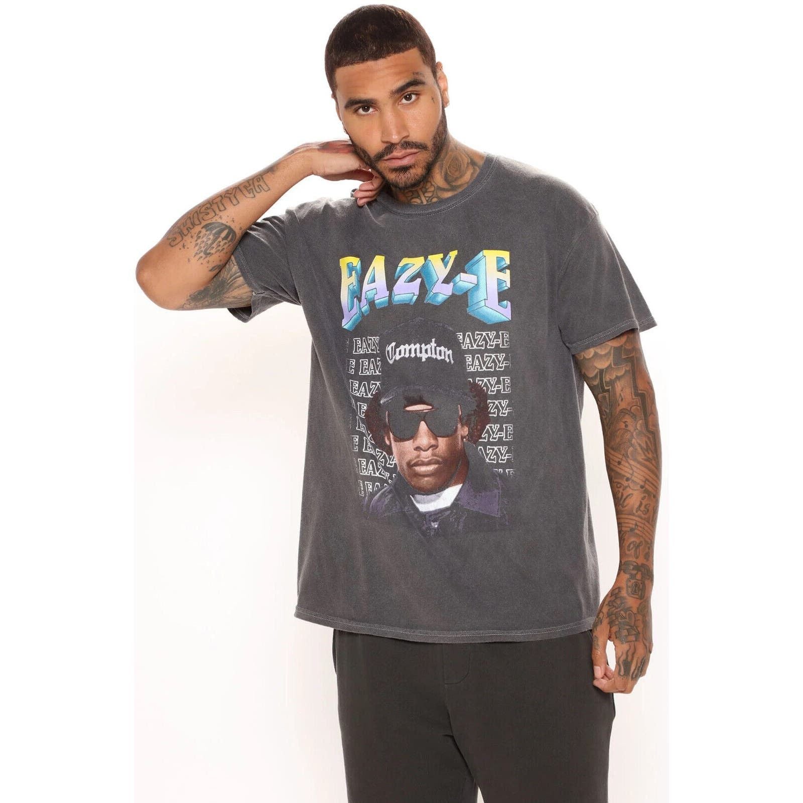 Other Eazy E Nwa Compton Men S Vintage Black Dye Wash Tee T Shirt Hoodie, Sweatshirt | FlexRushtees.com