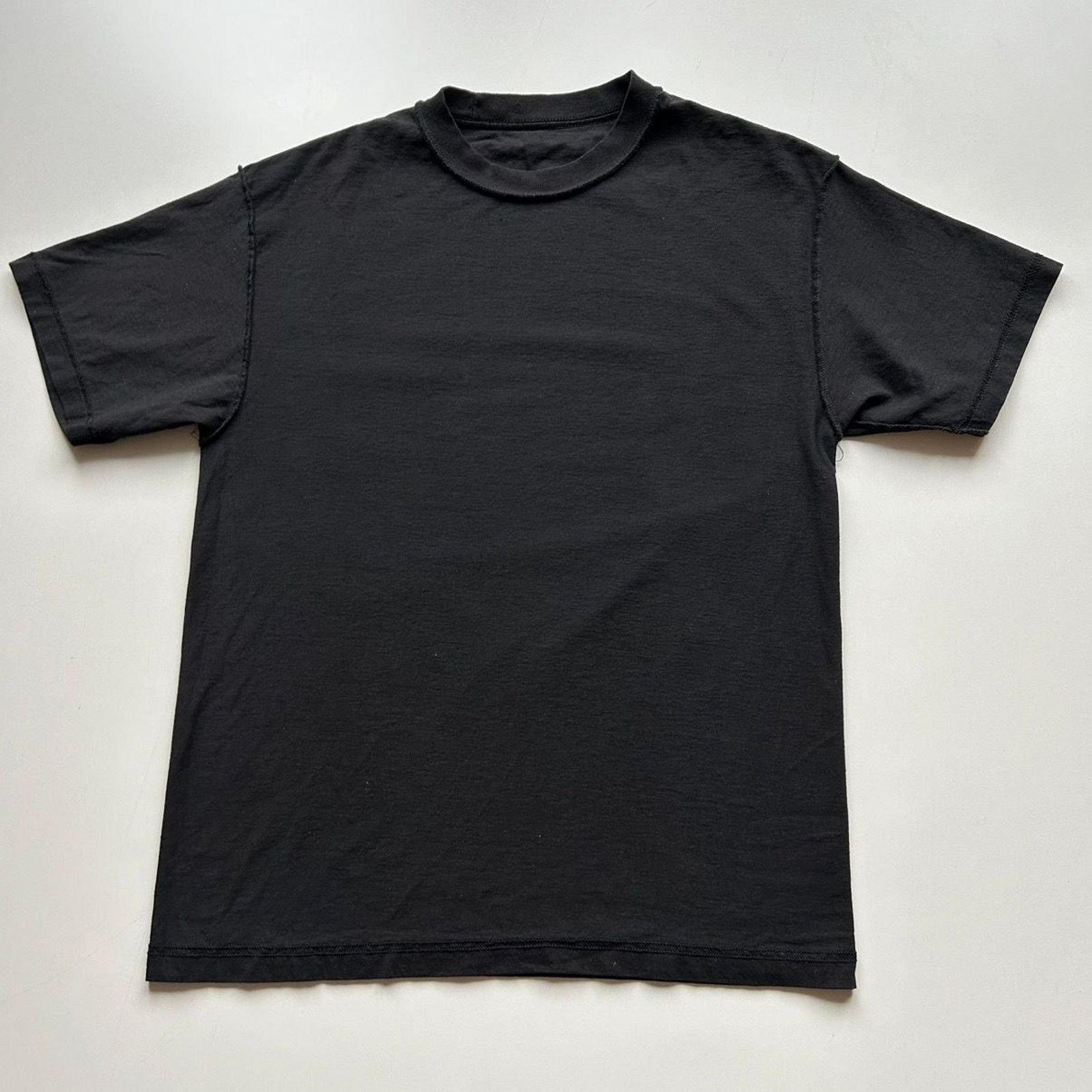Vintage Y2k Sun Faded Black Blank Inside Out T Shirt Large Hoodie, Sweatshirt | FlexRushtees.com