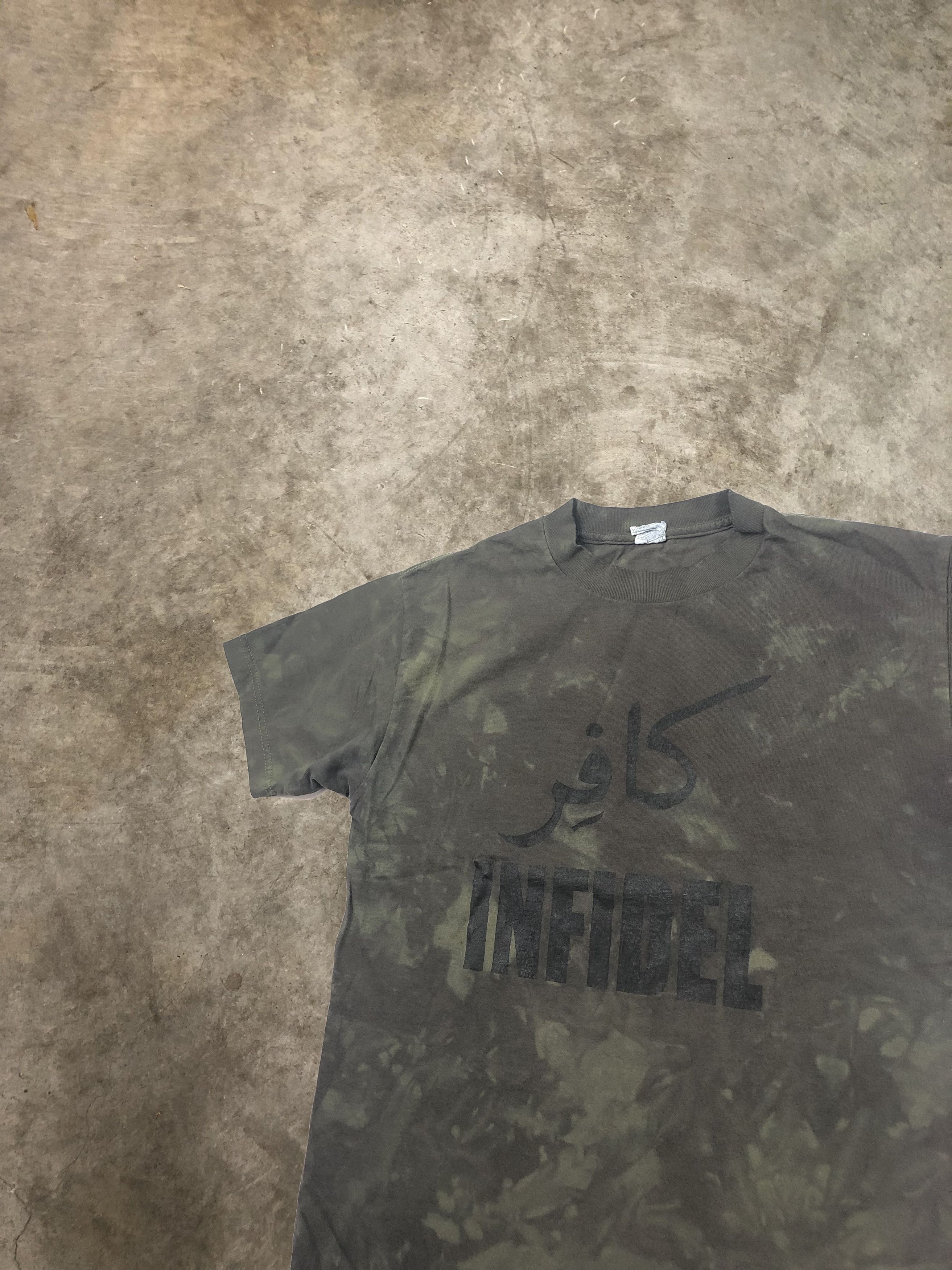 Other Indifel T Shirt Graphic Tee Custom Tie Dye Black Olive Med