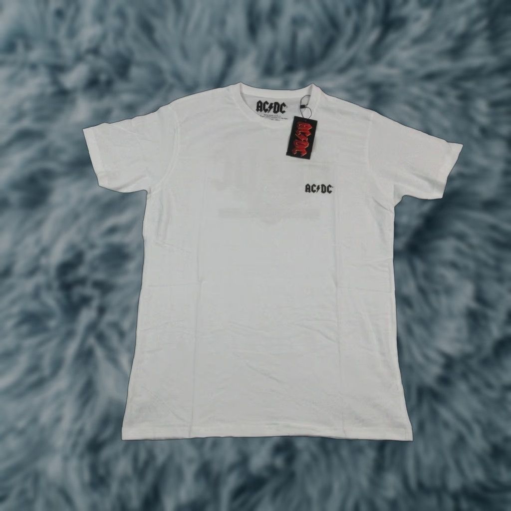 Vintage Ac Dc Shirt Mens Large White Black Ice Graphic Rock Band Short Sleeve Tee Nwt Hoodie, Sweatshirt | FlexRushtees.com