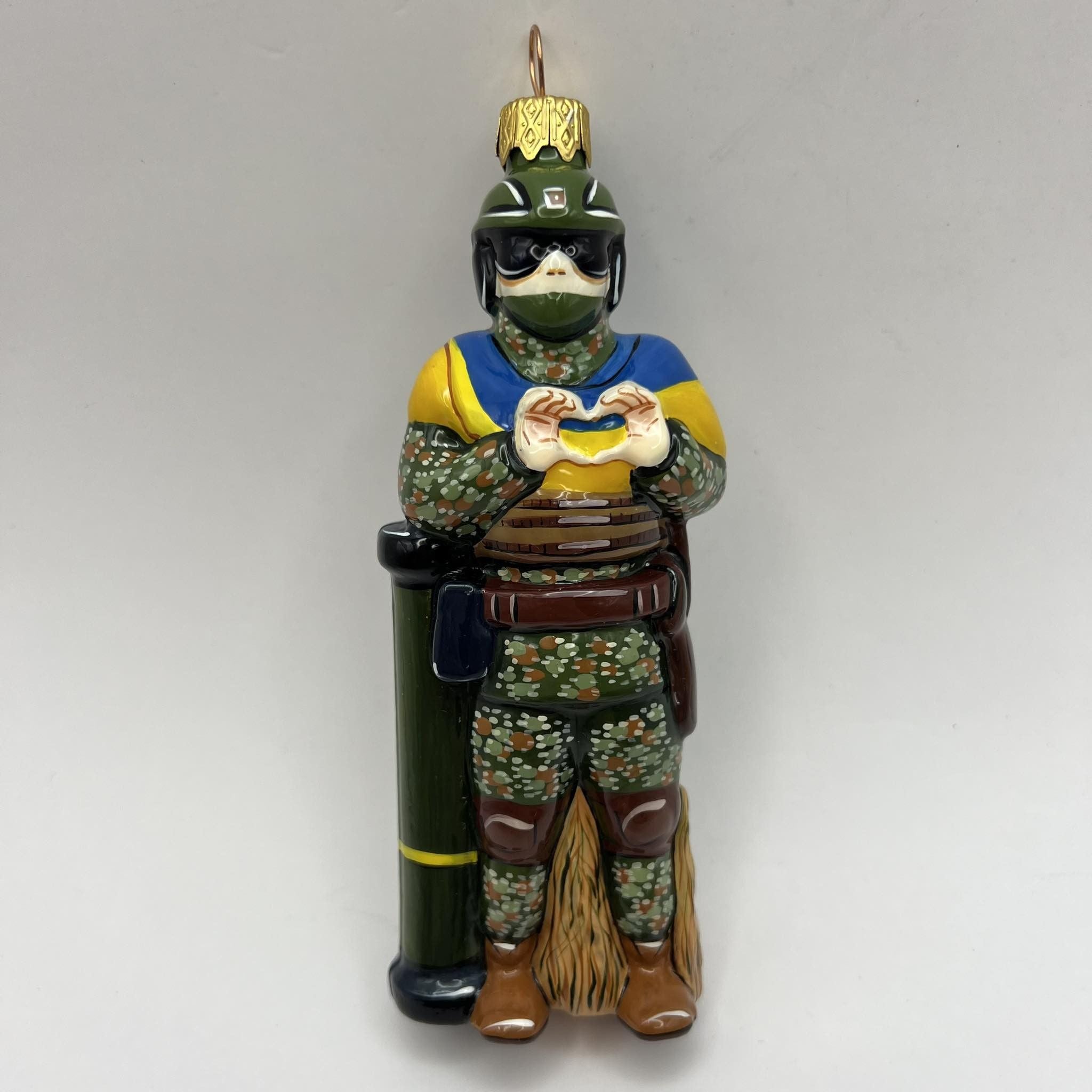 Other Ornament Xmas Tree Hanging Glass Soldier Warrior Of Ukraine