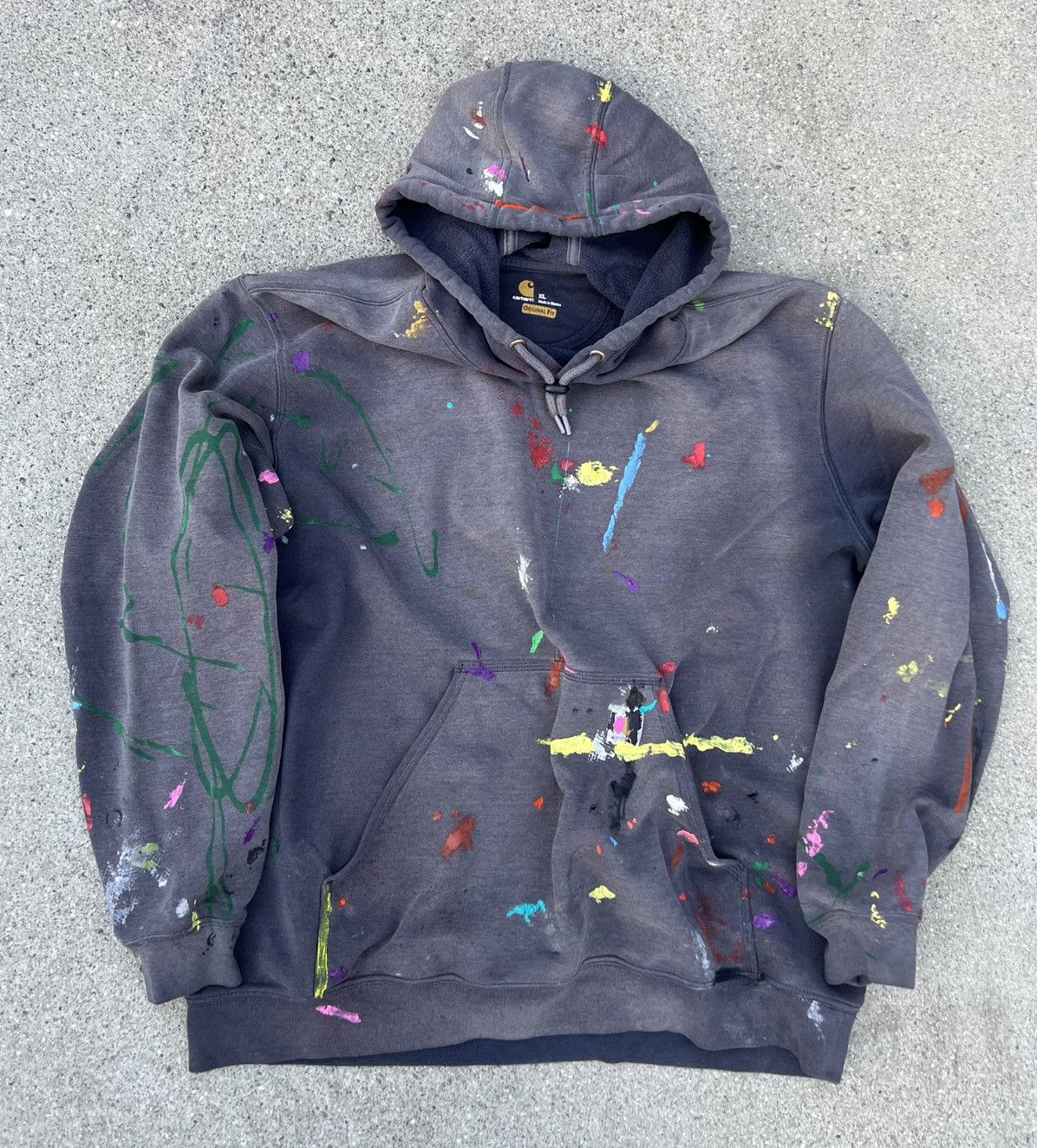 Wip Custom Carhartt Hoodie Sun Fade Distressed Thrashed
