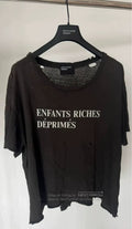 Riches Deprimes Enfants Riches Deprimes Black Slogan Ripped Short Sleeve S T-Shirts, Hoodie, Sweatshirt | FlexRushtees.com