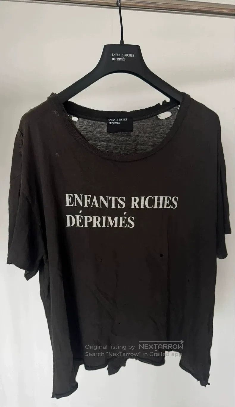 Riches Deprimes Enfants Riches Deprimes Black Slogan Ripped Short Sleeve S T-Shirts, Hoodie, Sweatshirt | FlexRushtees.com