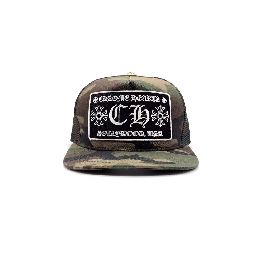 Hearts Chrome Hearts Embroidered Ch Cross Camouflage Baseball Cap
