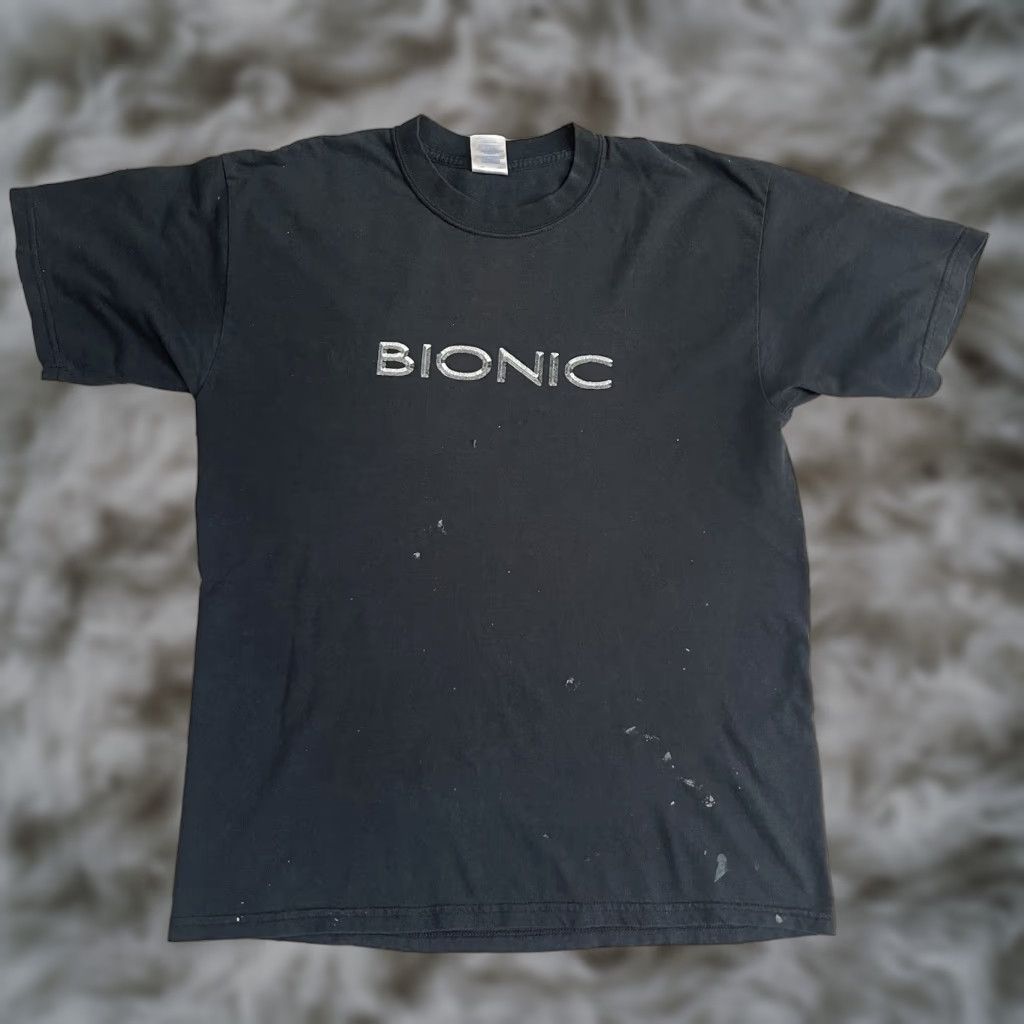 Gildan Vintage Bionic Band T Shirt Mens Large Black Canadian Rock Grunge Tour Y2k 90 S Mens L Black Hoodie, Sweatshirt